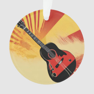 Pop Art Gitarre Malerei Illustration Vintag Retro Ornament