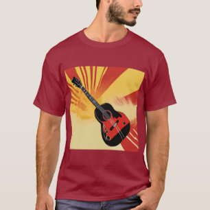 Pop Art Gitarre Malerei Illustration Vintag Retro T-Shirt