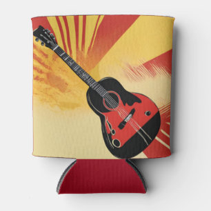 Pop-Art-Gitarrenmalerei-Illustration Vintage Retro Dosenkühler
