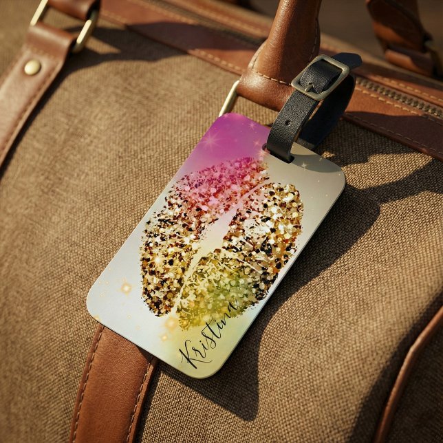 Pop Art Glittery Glam Stilvolle Chic Imitate Gold  Gepäckanhänger (Von Creator hochgeladen)