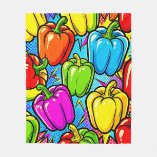 Pop-Art-Glockenpaprika-Muster Fleecedecke
