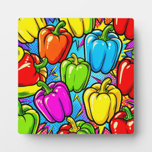 Pop-Art-Glockenpaprika-Muster Fotoplatte