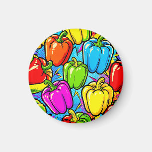 Pop-Art-Glockenpaprika-Muster Magnet