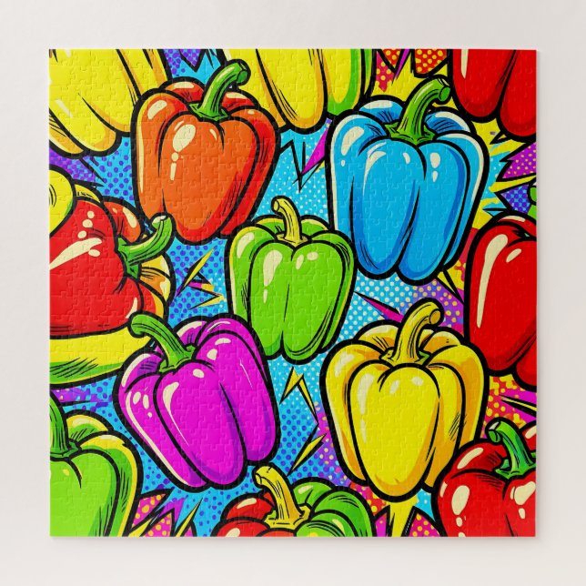 Pop-Art-Glockenpaprika-Muster Puzzle (Vertikal)