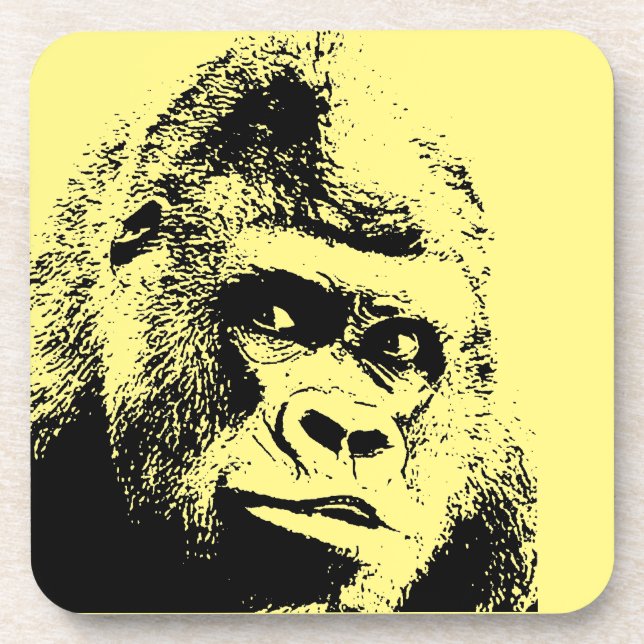 Pop Art Gorilla Getränkeuntersetzer (Vorderseite)