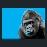 Pop Art Gorilla Poster<br><div class="desc">Digital Computer Animal Art - Uni Pop Kunst - Wilde Tiercomputer Bilder</div>