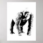 Pop Art Gorilla Poster<br><div class="desc">Digital Computer Animal Art - Uni Pop Kunst - Wilde Tiercomputer Bilder</div>