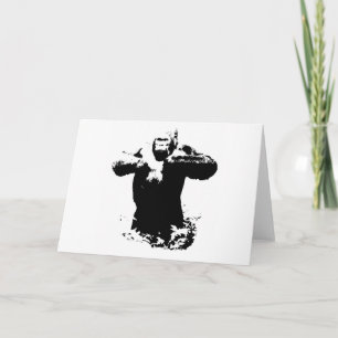 Pop-Art-Gorilla schlägt auf die Brust Grußkarte Karte