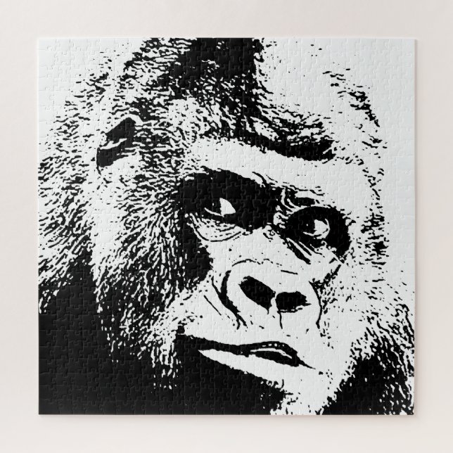 Pop Art Gorilla Wilde Tiere Puzzle (Vertikal)