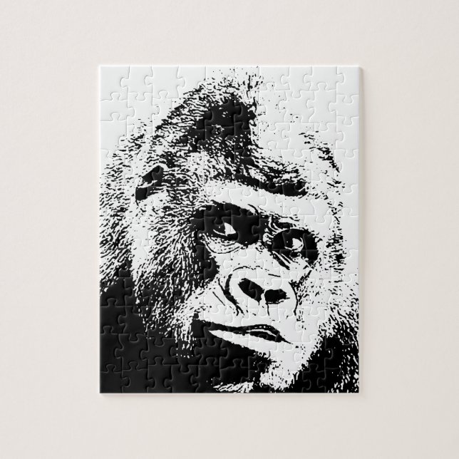 Pop Art Gorilla Wilde Tiere Puzzle (Vertikal)