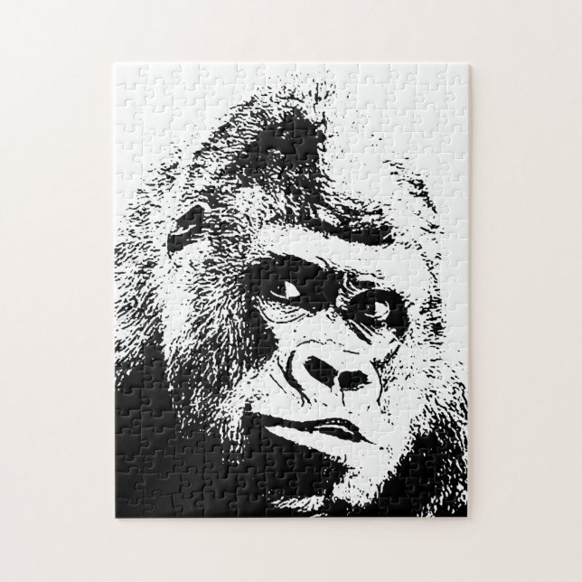 Pop Art Gorilla Wilde Tiere Puzzle (Vertikal)