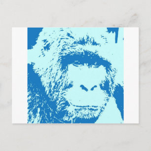Pop-Art Gorillagesichter Postkarte