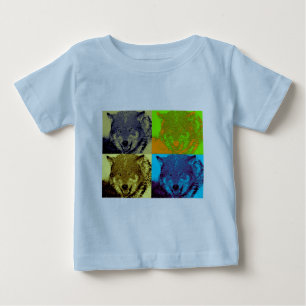 Pop Art Gray Wolf Baby T-shirt