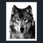 Pop Art Gray Wolf Face Poster Print<br><div class="desc">Wild Animal Digital Artworks, Paintings, Pictures and Images</div>