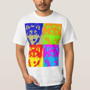 Pop Art Gray Wolf T-Shirt