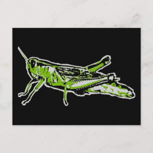 Pop Art Green Grasshopper Postkarte