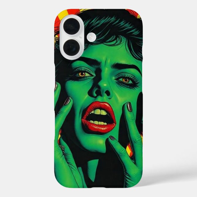Pop Art grüne Frau. Case-Mate iPhone Hülle (Rückseite)