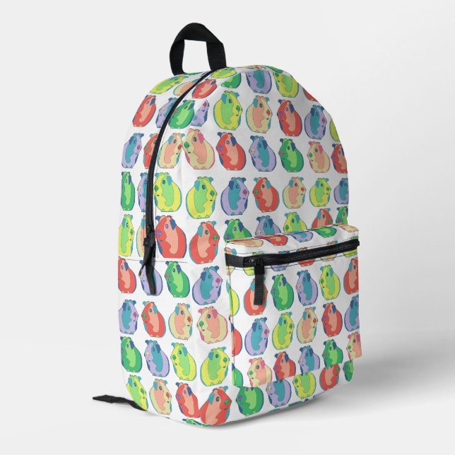 Pop Art Guinea Pig Muster Bedruckter Rucksack (Rückseitige Ecke links)