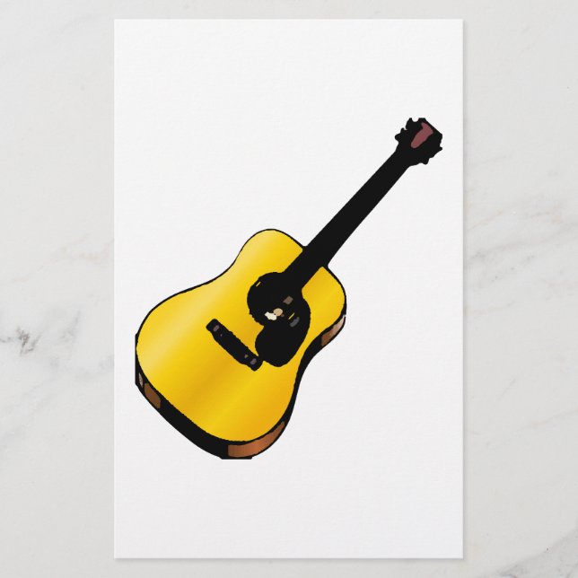 Pop Art Guitar Briefpapier (Vorderseite)