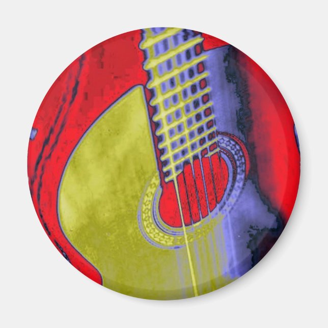 Pop Art Guitar Magnet (Vorne)