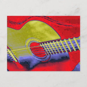 Pop Art Guitar Postkarte
