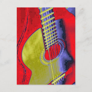 Pop Art Guitar Postkarte