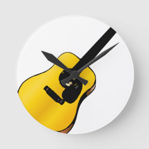 Pop Art Guitar Runde Wanduhr