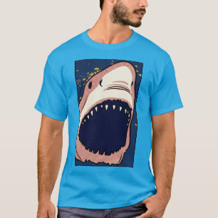 Pop Art Haifischkiefer-Rasterpunkt Comic-Panel T-Shirt