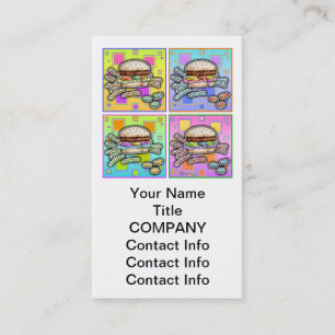 Pop Art HAMBURGER BUSINESS CARD Visitenkarte