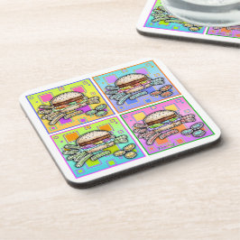 Pop Art HAMBURGER CORK UNTERSETZER SET 6