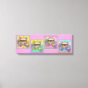 Pop Art HAMBURGER Galerie Wrapped Canvas Leinwanddruck