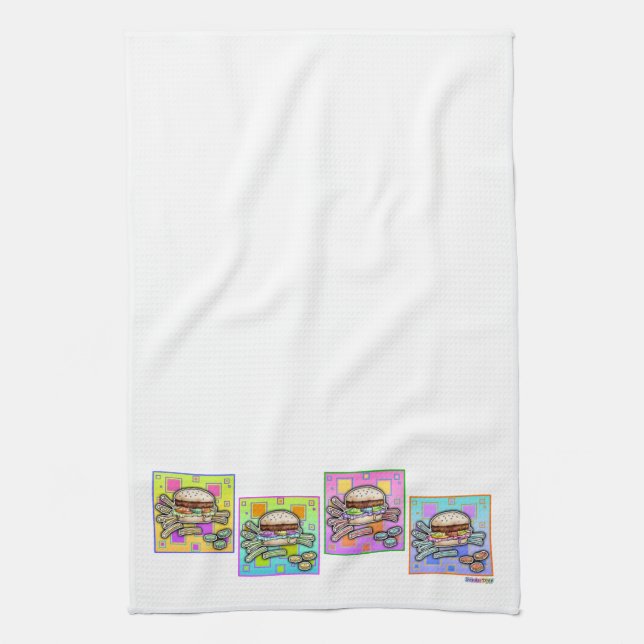 Pop Art HAMBURGER KITCHEN TOWEL Küchentuch (Vertikal)