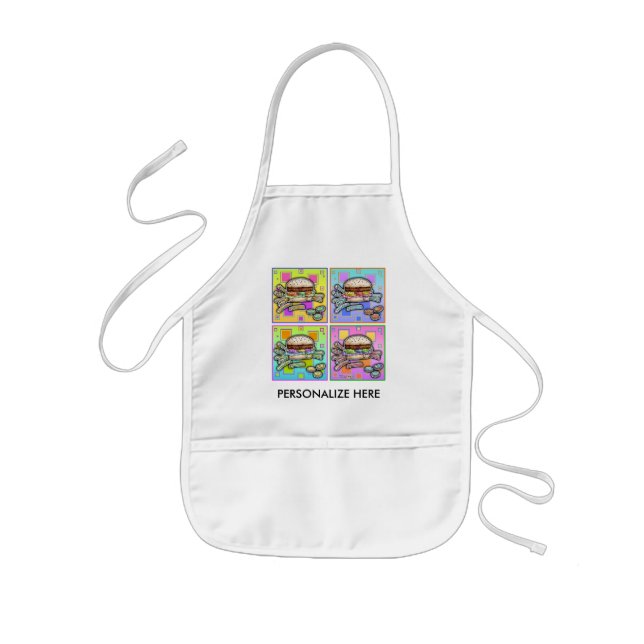 Pop Art HAMBURGER SCHÜRZE - BABY BIB (Vorne)