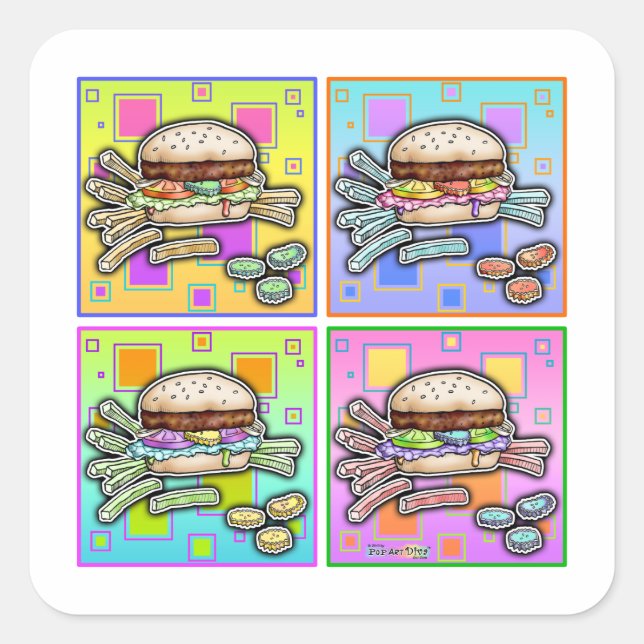 Pop Art HAMBURGER STICKER (Vorderseite)