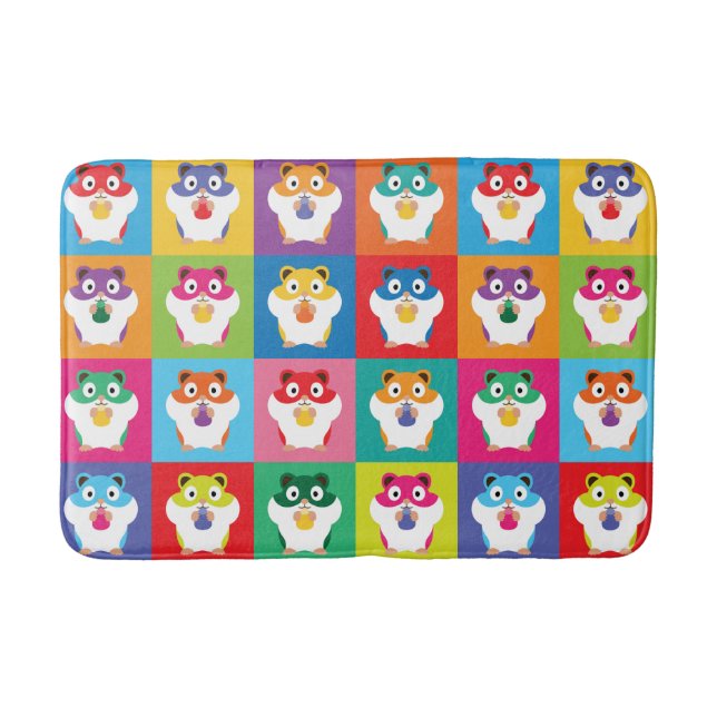 Pop Art Hamsters Bath Mat Badematte (Vorderseite)