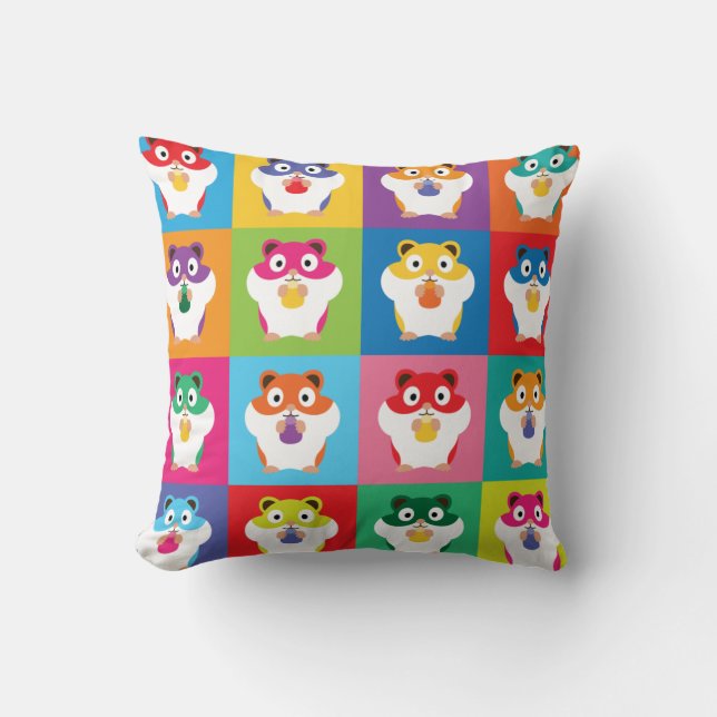 Pop Art Hamsters Kissen (Vorderseite)