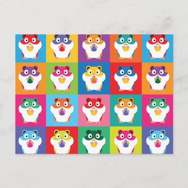 Pop Art Hamsters Postcard Postkarte (Vorderseite)