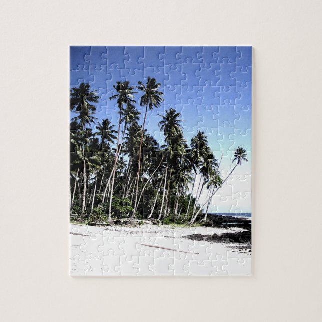 Pop Art Hawaii Island Travel Beach Palmen Puzzle (Vertikal)