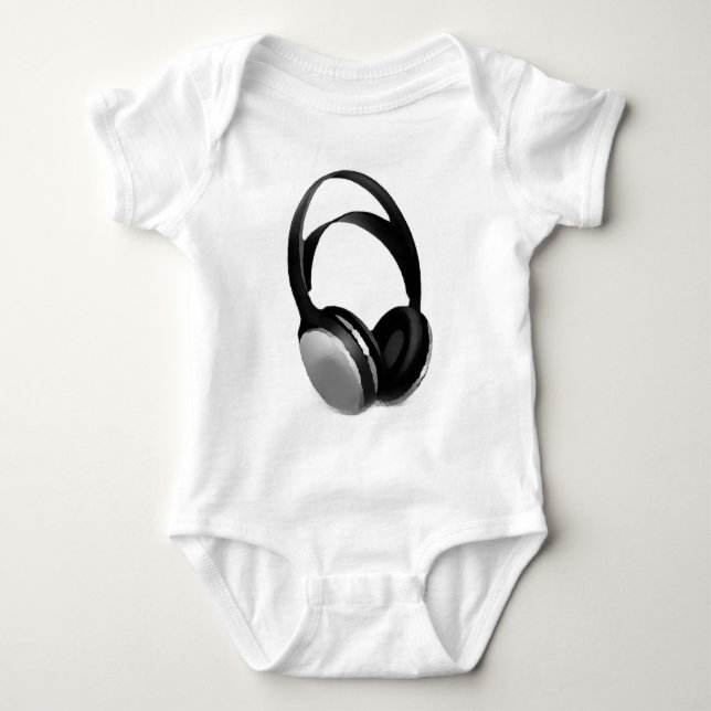 Pop Art Headphone Baby Strampler (Vorderseite)