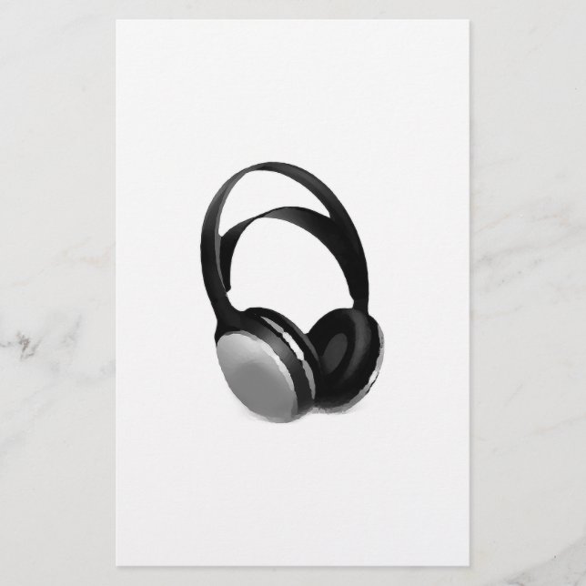 Pop Art Headphone Briefpapier (Vorderseite)