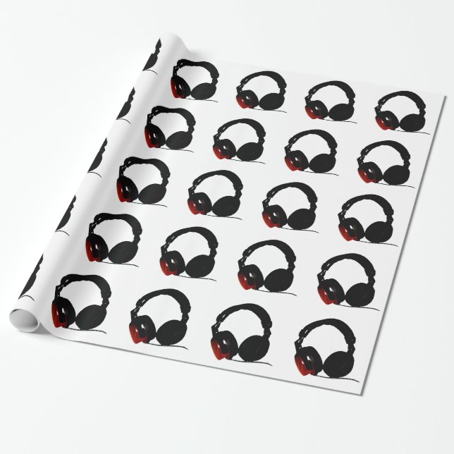 Pop Art Headphone Geschenkpapier (Ungerollt)