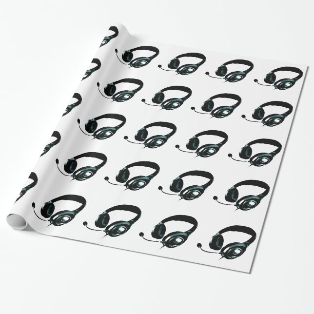 Pop Art Headphone Geschenkpapier (Ungerollt)