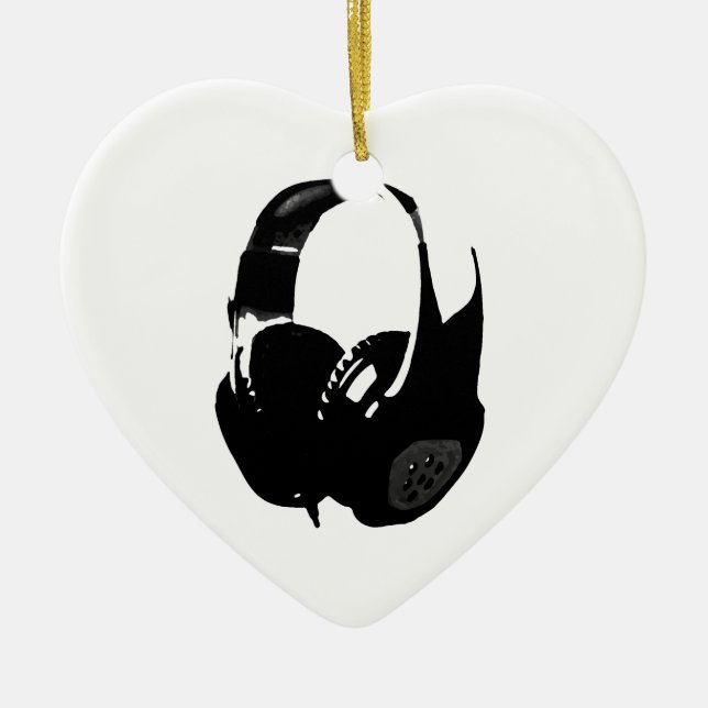 Pop Art Headphone Keramik Ornament (Vorne)