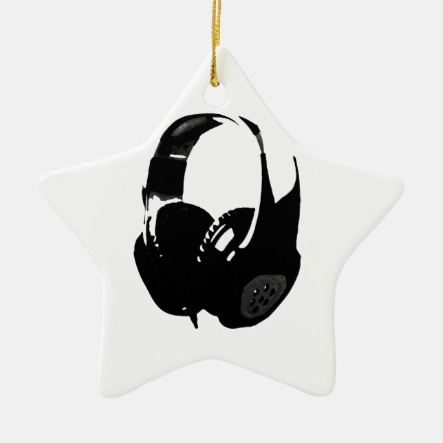 Pop Art Headphone Keramikornament (Vorne)