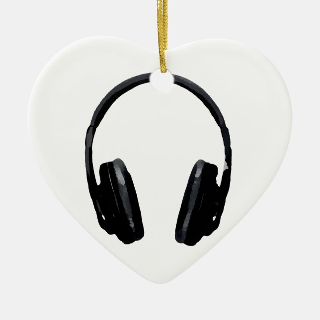 Pop Art Headphone Keramikornament (Vorne)