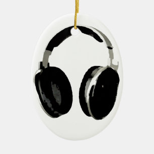 Pop Art Headphone Keramikornament