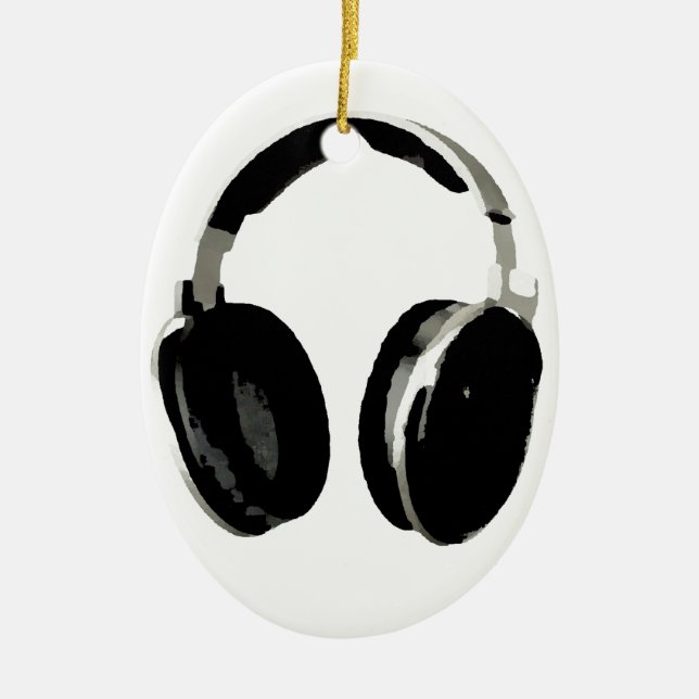 Pop Art Headphone Keramikornament (Vorne)