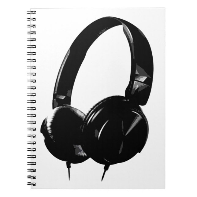 Pop Art Headphone Notizblock (Vorderseite)