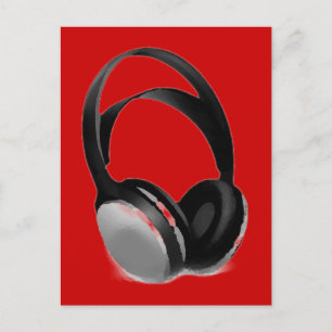 Pop Art Headphone Postkarte