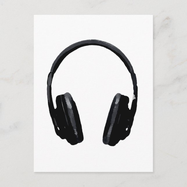 Pop Art Headphone Postkarte (Vorderseite)